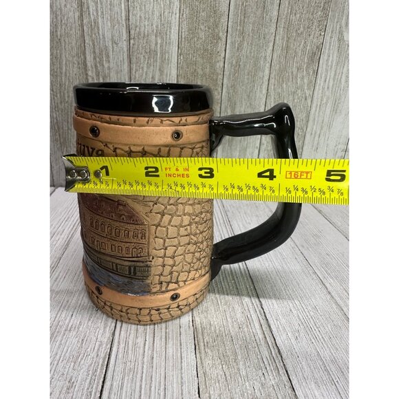 Vtg Klaipeda Lietuva Beer Mug Stein Ceramic Sailboat Lithuania Souvenir 5" Tall - Picture 11 of 11